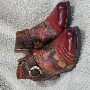 Spring step l'artiste Georgina rose burgandy bootie leather